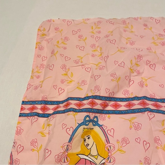 Vintage Disney Sleeping Beauty Princess Pink Flat Bed Sheet - Picture 9 of 16